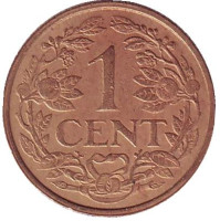 Монета 1 цент. 1959 год, Суринам.
