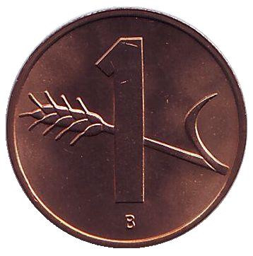 Монета 1 раппен. 1969 год, Швейцария. UNC.