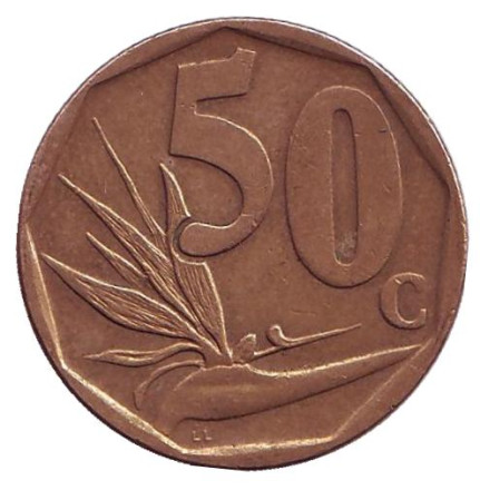 Монета 50 центов. 2012 год, ЮАР. Стрелитция.