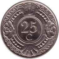 Монета 25 центов. 2016 год, Нидерландские Антильские острова. Цветок апельсинового дерева. Монета 25 центов. 2016 год, Нидерландские Антильские острова. Цветок апельсинового дерева.