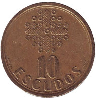 Монета 10 эскудо. 1999 год, Португалия. Монета 10 эскудо. 1999 год, Португалия.