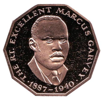Монета 50 центов. 1976 год, Ямайка. Proof. Маркус Гарви - национальный герой.