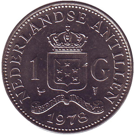 Монета 1 гульден. 1978 год, Нидерландские Антильские острова. aUNC.