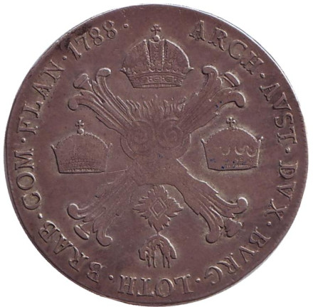 Монета 1/2 талера. 1788 год, Австрийские Нидерланды.