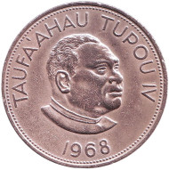 Монета 1 паанга. 1968 год, Тонга. Тауфа’ахау Тупоу IV. Монета 1 паанга. 1968 год, Тонга. Тауфа’ахау Тупоу IV.