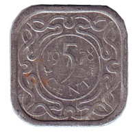 Монета 5 центов. 1978 год, Суринам.