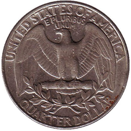 Монета 25 центов. 1988 (P) год, США. Вашингтон. Монета 25 центов. 1988 (P) год, США. Вашингтон.