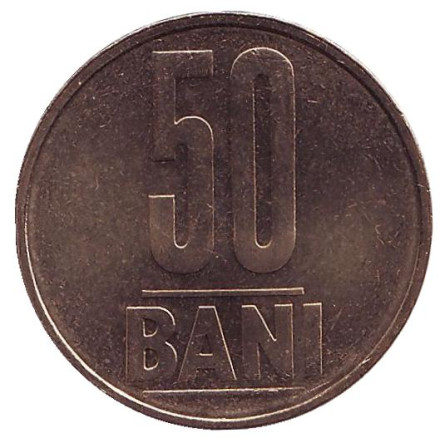 Монета 50 бани. 2009 год, Румыния. UNC.