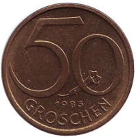 Монета 50 грошей. 1983 год, Австрия.