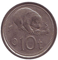 Монета 10 тойа. 1995 год, Папуа-Новая Гвинея. Опоссум. Монета 10 тойа. 1995 год, Папуа-Новая Гвинея. Опоссум.