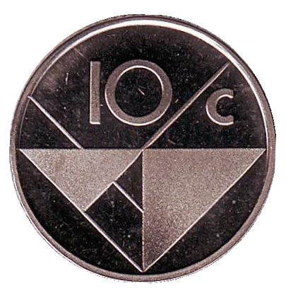 Монета 10 центов. 1987 год, Аруба. UNC.