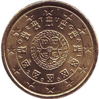 Монета 10 центов. 2002 год, Португалия.