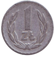Монета 1 злотый. 1957 год, Польша. Монета 1 злотый. 1957 год, Польша.