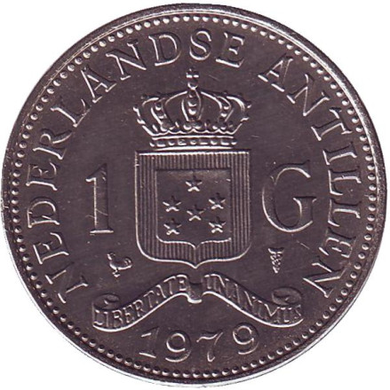 Монета 1 гульден. 1979 год, Нидерландские Антильские острова. aUNC.