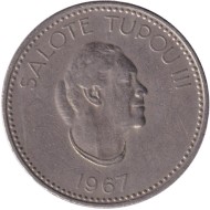 Монета 10 сенити. 1967 год, Тонга. Монета 10 сенити. 1967 год, Тонга.