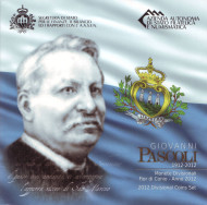 100 лет со смерти Джованни Пасколи. Набор монет евро в буклете. 2012 год, Сан-Марино.  100 лет со смерти Джованни Пасколи. Набор монет евро в буклете. 2012 год, Сан-Марино.
