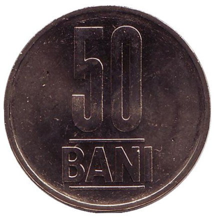 Монета 50 бани. 2012 год, Румыния. UNC.