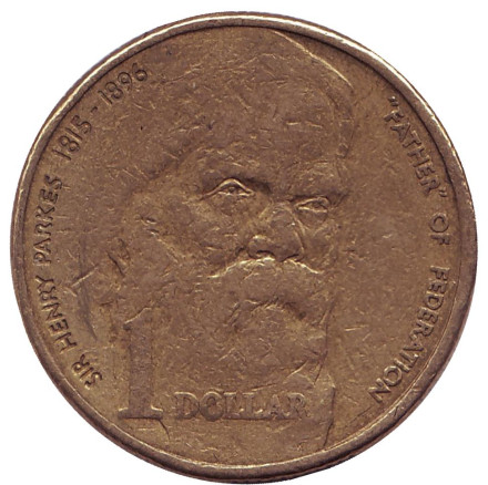 Монета 1 доллар. 1996 год, Австралия. 100 лет со дня смерти сэра Генри Паркса.