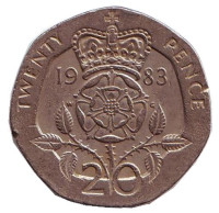 Монета 20 пенсов. 1983 год, Великобритания. 