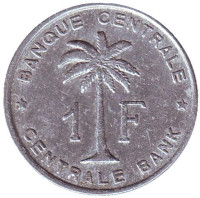 Монета 1 франк. 1960 год, Бельгийское Конго. (Руанда-Урунди)