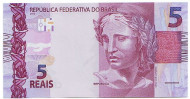 Банкнота 5 реалов. 2010 год, Бразилия. Банкнота 5 реалов. 2010 год, Бразилия.