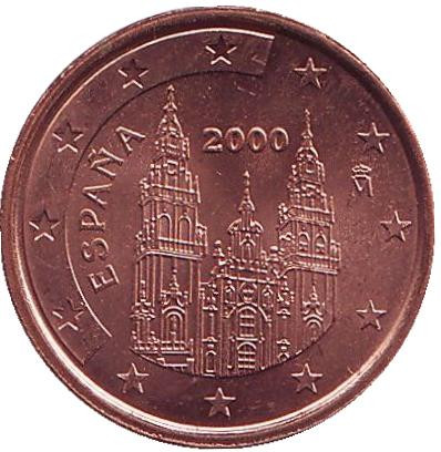 Монета 2 цента, 2000 год, Испания.