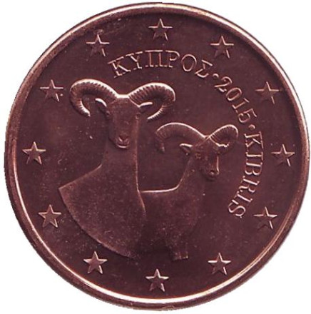 Монета 5 центов. 2015 год, Кипр.