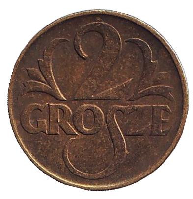 Монета 2 гроша. 1923 год, Польша.