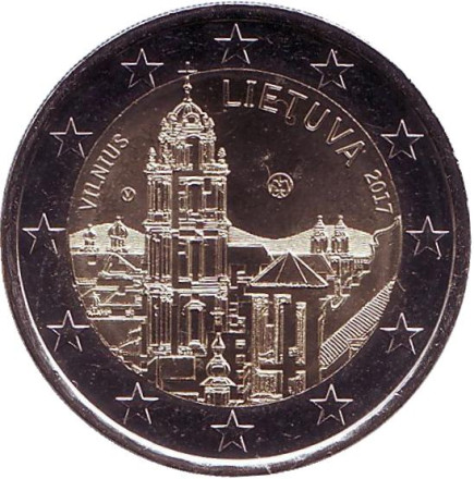 Монета 2 евро. 2017 год, Литва. Вильнюс.