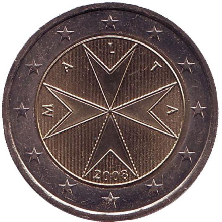Монета 2 евро. 2008 год, Мальта.