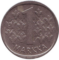 Монета 1 марка. 1986 год, Финляндия.