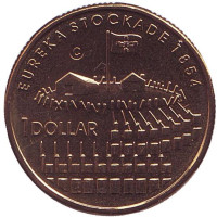 150 лет Эврикскому восстанию. Монета 1 доллар. 2004 год (C), Австралия.