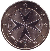 Монета 1 евро. 2016 год, Мальта.
