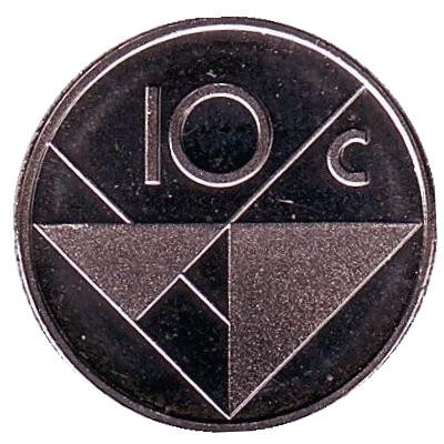 Монета 10 центов. 1990 год, Аруба. UNC.