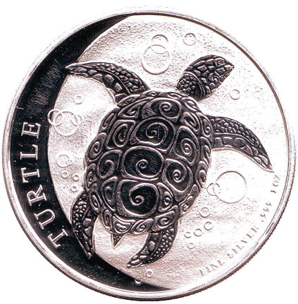 Монета 2 доллара. 2016 год, Ниуэ. Черепаха.