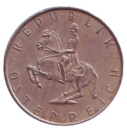 Монета 5 шиллингов. 1973 год, Австрия. Всадник.