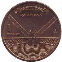 75 лет мосту Харбор-Бридж. Монета 1 доллар. 2007 год (B), Австралия.