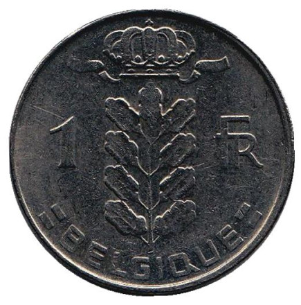 Монета 1 франк. 1969 год, Бельгия. (Belgique)