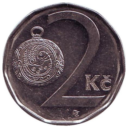 Монета 2 кроны. 2007 год, Чехия.