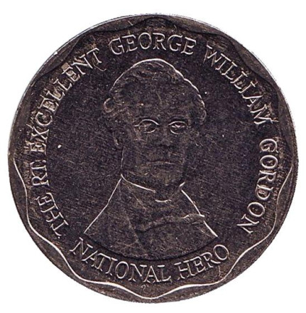 Монета 10 долларов. 2015 год, Ямайка. Джордж Гордон - национальный герой.