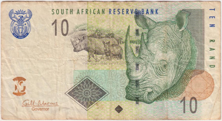 Банкнота 10 рандов. 2009 год, ЮАР. P-128b.