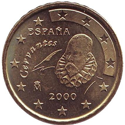 Монета 10 центов. 2000 год, Испания.