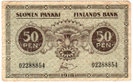 Бона 50 пенни 1918 год, Финляндия. Бона 50 пенни 1918 год, Финляндия.