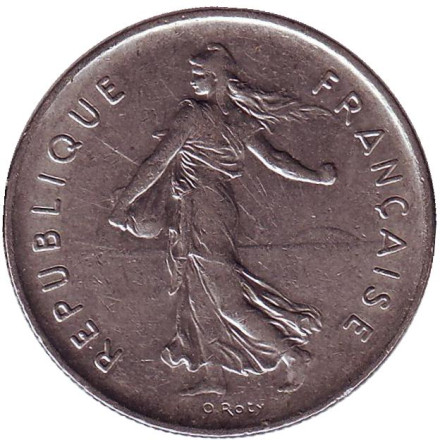 Монета 5 франков. 1973 год, Франция. Монета 5 франков. 1973 год, Франция.