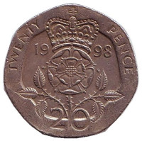 Монета 20 пенсов. 1998 год, Великобритания. 