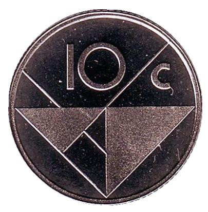 Монета 10 центов. 1992 год, Аруба. UNC.