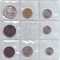 Набор монет Сан-Марино (8 шт) 1973 года. (в банковской запайке)