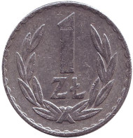 Монета 1 злотый. 1973 год, Польша. Монета 1 злотый. 1973 год, Польша.