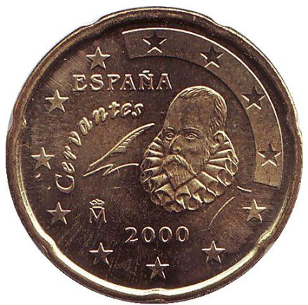 Монета 20 центов. 2000 год, Испания.