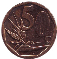 Монета 50 центов. 2009 год, ЮАР. Стрелитция. Монета 50 центов. 2009 год, ЮАР. Стрелитция.